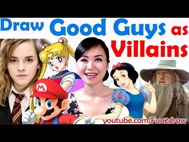 TOP ART VIDEO: Draw GOOD GUYS as Villains! | Amazing Art Challenge | Mei Yu Reimagine Challenge