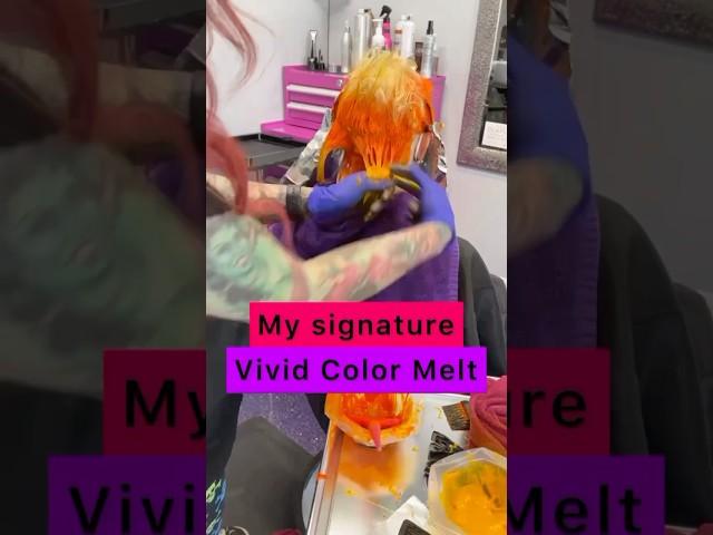 Vivid color melt #schaumburg #hairstyle #hairtok #hair #hairvideo #vividhair #vividhaircolor