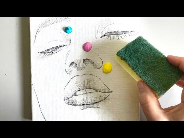 Abstract Colours / Acrylic Portrait Painting Technique