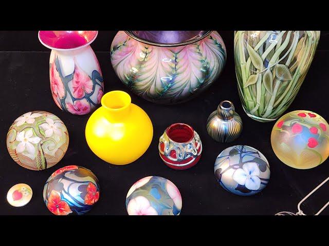 WONDERFUL WORLD OF VINTAGE GLASS: paperweights, vases, jewelry BY LOTTON, ORIENT & FLUME #collection