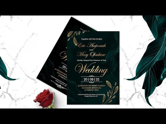 How To Design an ELEGANT WEDDING INVITATION CARD - Photoshop Tutorial