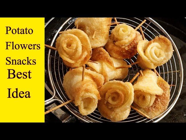 Super Crispy Fried Potato Flowers // Fall in LOVE quick snacks recipe