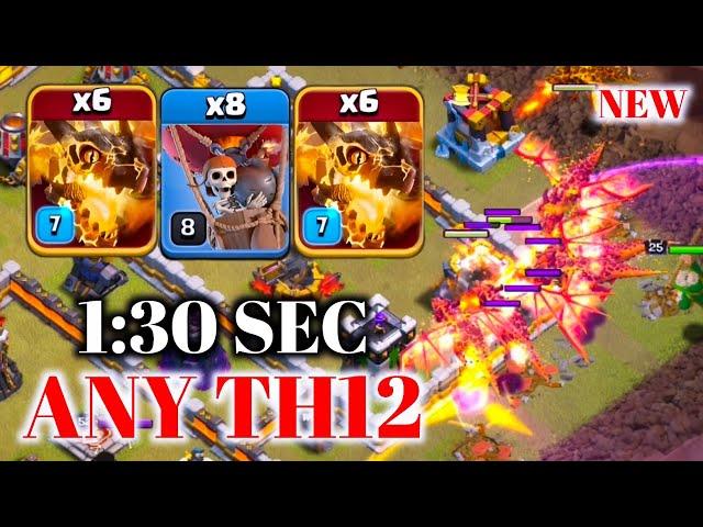 Th12 Zap Super Dragon Attack Strategy (2024) Best Town Hall 12 Super Dragon Army | Clash of Clans