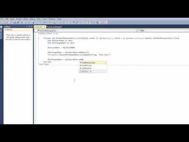 Visual Basic Manipulating Dates episode 29