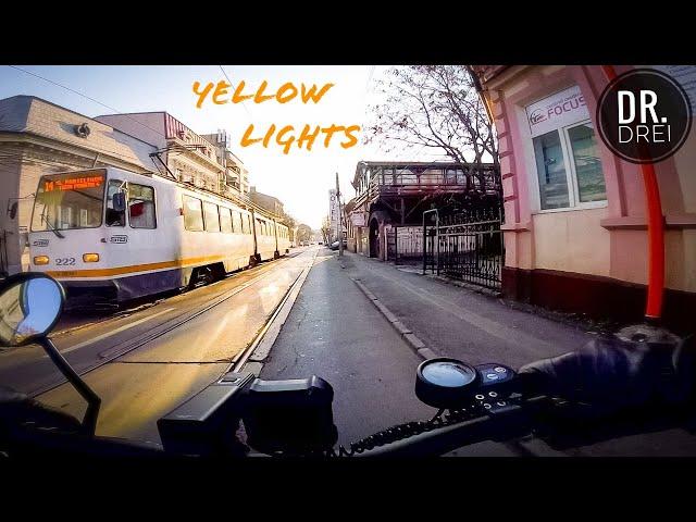 Relaxing Electric Scooter Ride - Yellow Lights