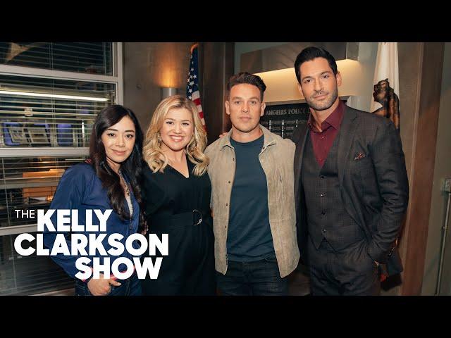 Kelly Clarkson Visits The 'Lucifer' Set With Her Mom And Sister