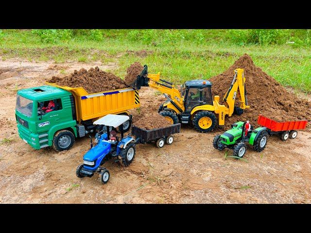 Jcb 5cx fully loading sand in HMT tractor Sonalika Rx60 tractor trolley | @MrDevCreators