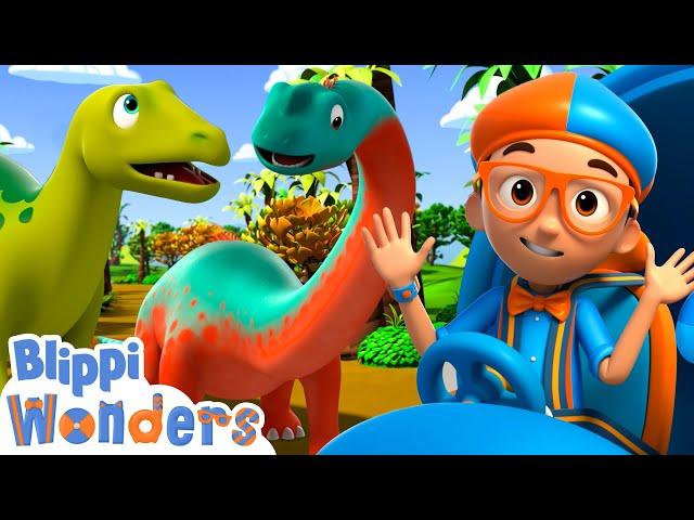 Blippi Learns About Giant Dinosaurs! | Blippi Wonders - Animated Series | Cartoons For Kids