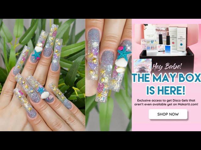 Summer Beach Polygel Nails Tutorial W/ 3D Shells & Starfish ft. Makartt YNL May Subscription Box⭐️