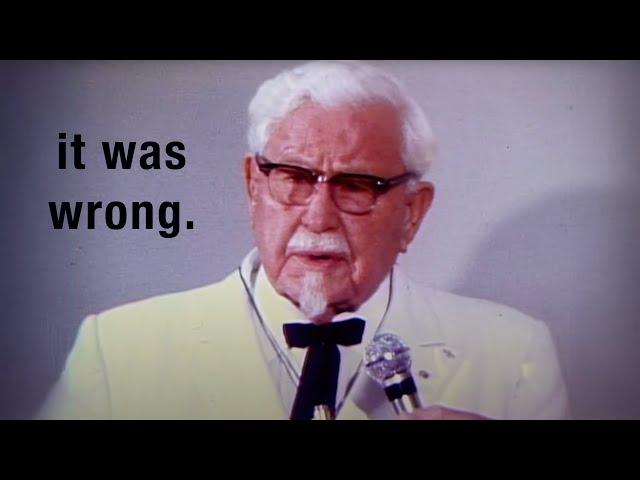 KFC's Colonel Sanders confesses sin in rare interview