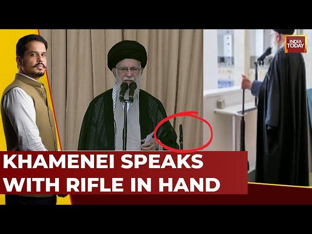 Iran-Israel War: Iran's Supreme Leader Ali Khamenei Addresses Friday Prayers With Sniper Rifle