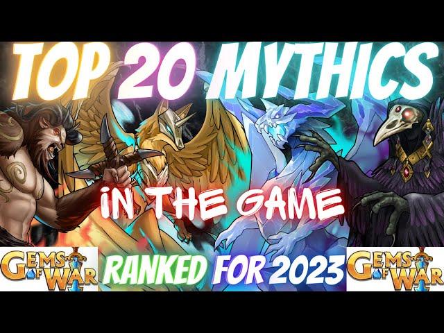 Gems of War TOP 20 MYTHICS 2023 | Best mythics in the game ranked from 1-20 as of June 2023