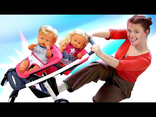 Nenuco Puppen auf Deutsch. Wir kaufen für die Zwillinge einen Doppel-Kinderwagen. Spielzeug Video