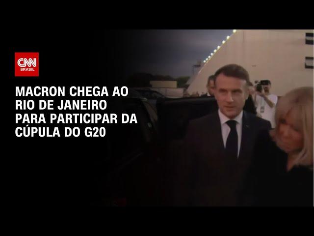 Macron chega ao Rio de Janeiro para participar da Cúpula do G20 | AGORA CNN