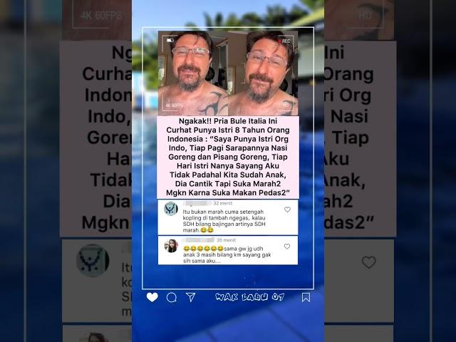 Curhat Kocak! Bule Italia Bingung Sama Istri Orang Indo #trendingshorts #viralshorts