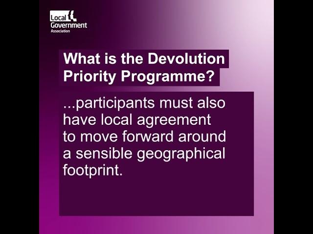 Devolution explainer - Devolution Priority Programme