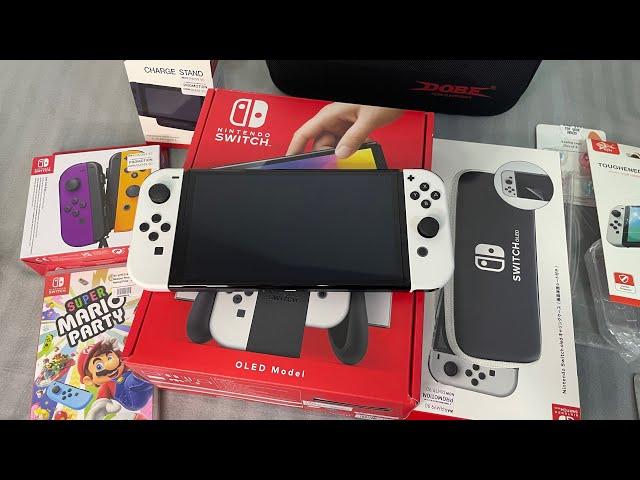 Nintendo Switch Oled Model Unboxing + accessories