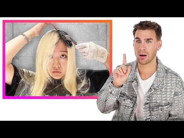 Hairdresser Reacts To CHAOTIC Blonde to Black Hair Transformations