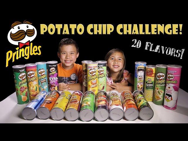 PRINGLES CHALLENGE! 20 Flavors! Extreme Potato Chip Tasting Contest!