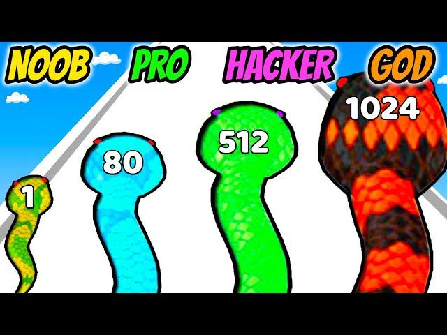 NOOB vs PRO vs HACKER vs GOD - Snake Run Race