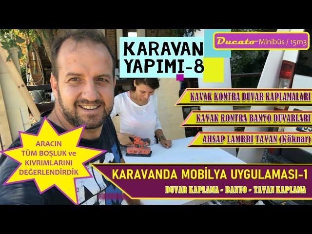 KARAVAN YAPIMI - 8 | KAVAK KONTRAPLAK ile DUVAR  KAPLAMA ve LAMBİRİ TAVAN #vanbuild  #vantravel #how