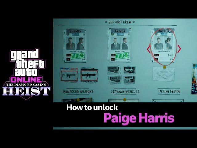 How to unlock Paige Harris for The Diamond Casino Heist in GTA Online!