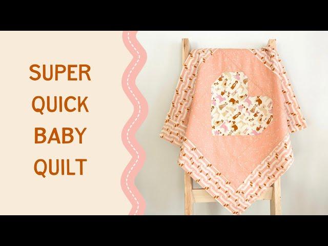 Cute Heart Baby Quilt with Step by Step Instructions