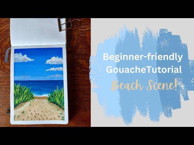 Beginner Gouache Beach Scene Tutorial