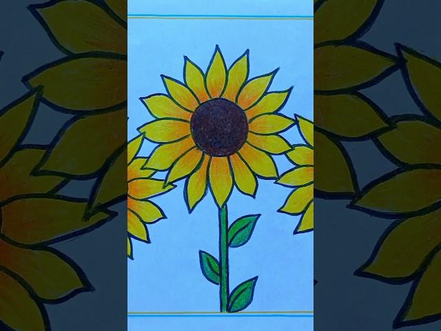 Watch Full Video In My Channel। Beautiful Sunflower Drawing Step By Step। Beautiful Flower Drawing