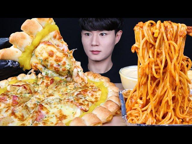 ENG SUB) ASMR POTATO CHEESY PIZZA & CHEESE SPAGHETTI EATING SOUNDS MUKBANG 스파게티 피자 먹방ASMR MUKBANG