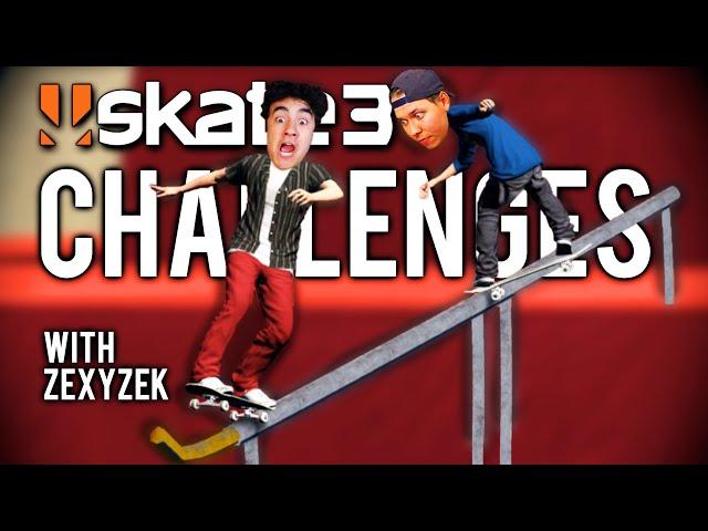 I Challenged ZexyZek With The Weirdest Skate 3 Challenges!