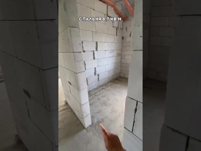 Обзор дома из газобетона 60 кв.м. с тремя спальнями | Одноэтажный дом