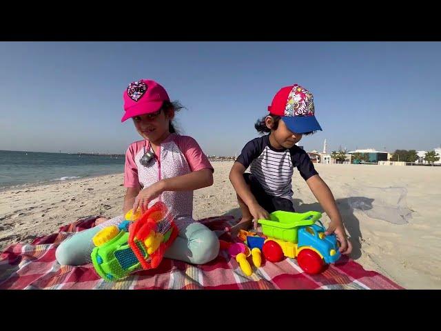 Beach Stories with Marwah & Abdul Rahman  | Learn Safety & Play time 🩵