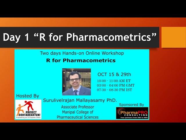 Introduction to use of "R for Pharmacometrics" Hosted by Project Dontabhaktuni