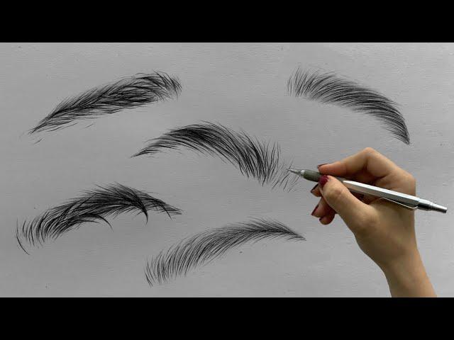 آموزش طراحی : آموزش طراحی ابرو | How to draw realistic eyebrows step by step