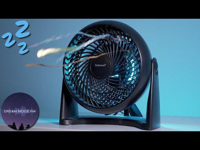 Soothing table fan noise for sleeping with ambient blue lighting - Black screen after 1 hour