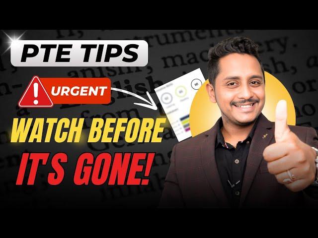 Urgent! These PTE Tips Can Save Your Score - Watch Before It's Gone!