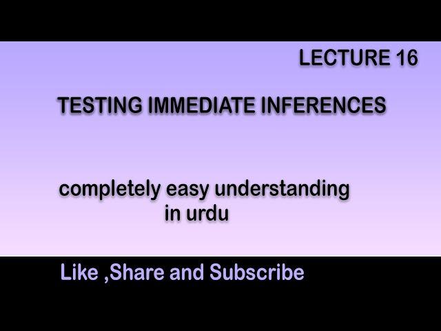 Lecture 16 Testing Immediate Inferences in Urdu/Hindi || Logic with easy understanding