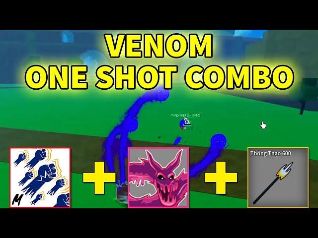 VENOM ONE SHOT COMBO | Hướng dẫn Học Combo Venom + God Human trong Blox Fruits - Roblox