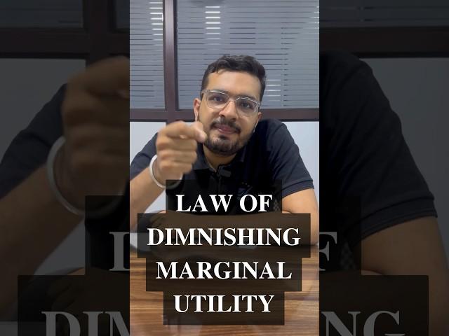 What is Law of Diminishing Marginal Utility? Easiest Explanation by Sanyam Sir || #economics #shorts