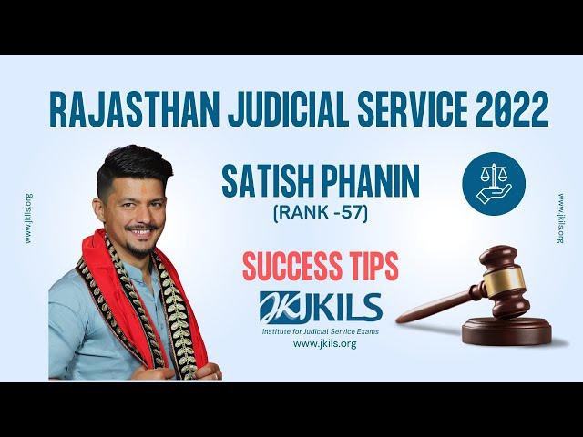 JKILS Law Institute - RJS Satish Phanin ( Rank 57 )  Sharing Success Tips