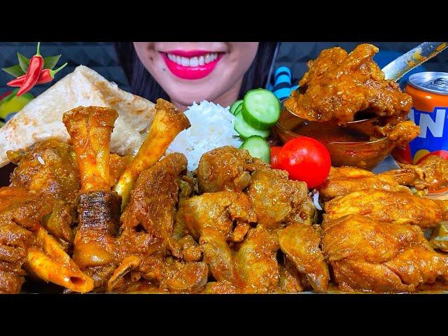 ASMR SPICY MUTTON CURRY, CHICKEN LIVER CURRY, CHICKEN CURRY, PARATHA, RICE MASSIVE Eating Sounds