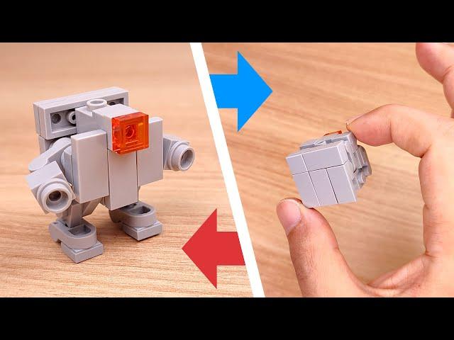 How to build LEGO brick mini cube transformer robot MOC - Cubiko