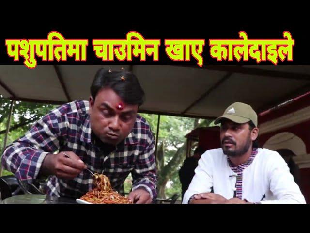 पशुपति घुमेर चाउमिन खाए कालेदाइले.Kale Dai Funny Intriview Jan Awaj Nepal