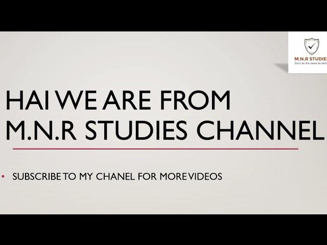 M.N.R STUDIES || Every Sunday a special video for you ...