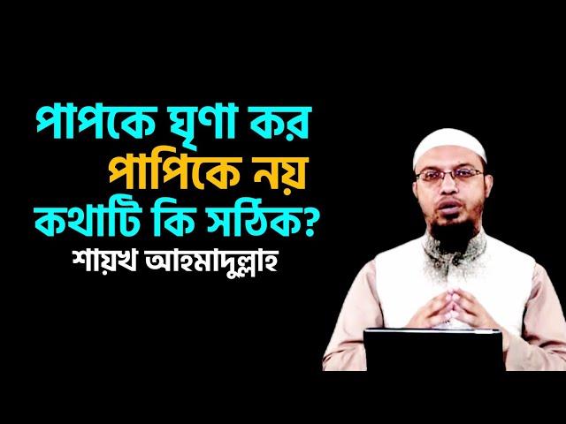 পাপকে ঘৃণা কর পাপীকে নয় কথাটি কতটুকু সঠিক? শায়খ আহমাদুল্লাহ | Shaikh Ahmadullah | Ahmadullah |