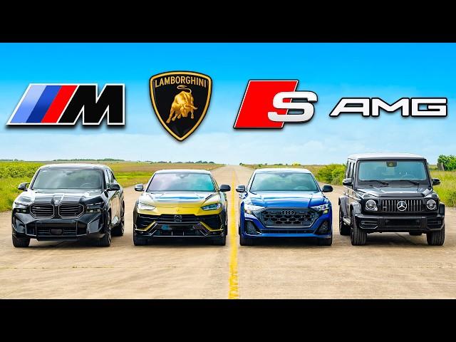 BMW XM v Lambo Urus v AMG G63 v Audi SQ8: DRAG RACE