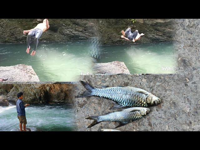 catching fish in sireng korong.. and swimming..