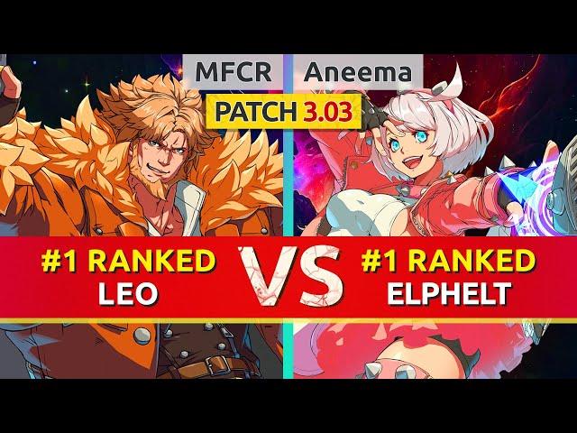 GGST ▰ MFCR (#1 Ranked Leo) vs Aneema (#1 Ranked Elphelt). High Level Gameplay