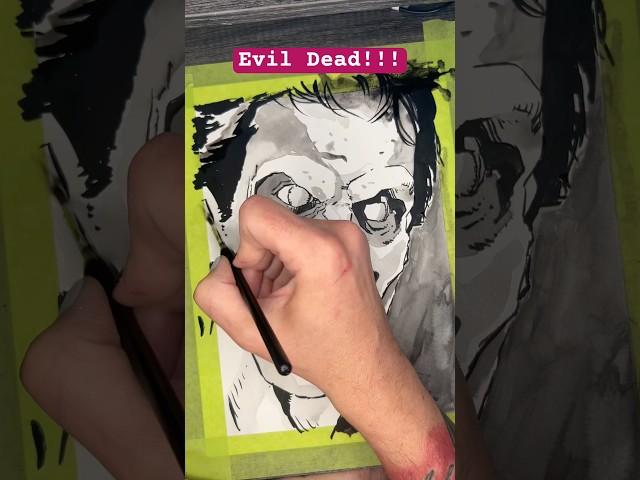 Possessed Ash Evil Dead 2 – Ink Drawing Timelapse Horror Art #evildead